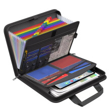Classeur Accordéon Ignifuge avec Serrure, Organiseur de Documents Élégant avec 13 Pochettes