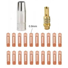 22PCS Pack 15AK MB-15AK Torch Welding Consumables 20 Pcs Contact Tips(0.8mm Aperture) for 15AK MIG Welding Machine