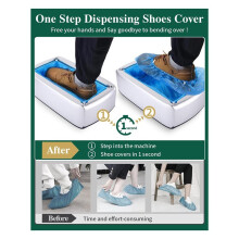 Dispensador Automático de Cubrezapatos con 200 Cubiertas para la Mayoría de las Tallas de Calzado, Ideal para Uso en Interiores en Hogar, Hospital y