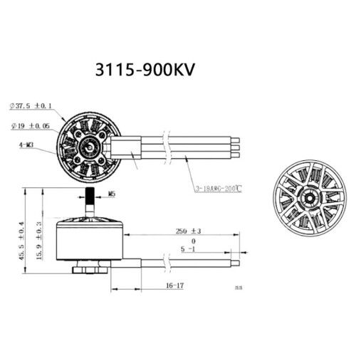 Motor Brushless 3115 900KV Compatível com Peça de Reposição para Drone para , Motor para Drone de Corrida e Longo Alcance de 9-10 Polegadas para 2