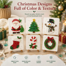 Kit de Arte DIY de Mosaico de Vidrio Marino Navideño para Relajación y Decoración Costera