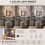 MN Furniture LED Dressing Table Set Mirror Drawers Stool Grey 5