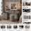 MN Furniture LED Dressing Table Set Mirror Drawers Stool Grey 3
