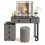 MN Furniture LED Dressing Table Set Mirror Drawers Stool Grey 4