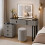 MN Furniture LED Dressing Table Set Mirror Drawers Stool Grey 1