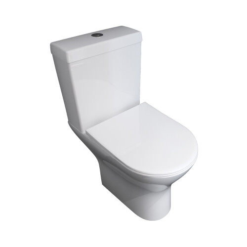 Close Coupled Toilet WC Cistern Round Soft Close 2