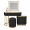 MN Furniture LED Dressing Table 5 Drawers Touch Mirror Stool Black 5