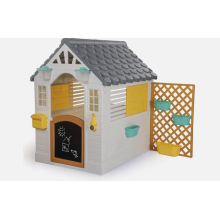 Playhouse with Fence for Kids, DOLU Indoor & Outdoor House w/ Bell Sound