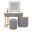 MN Furniture LED Dressing Table 5 Drawers Touch Mirror Stool Grey 5