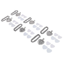 Conjunto de Pingentes de Bandejas de Strass de Sublimação de 24 Unidades, 6 Bandejas de Moldura em Branco, 6 Unidades de Correntes com 12 Discos,