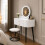 MN Furniture LED Touch Mirror Dressing Table Marble Stool White 1