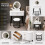 MN Furniture LED Touch Mirror Dressing Table Marble Stool White 4