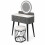 MN Furniture LED Touch Mirror Dressing Table Marble Stool Grey 4