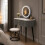 MN Furniture LED Touch Mirror Dressing Table Marble Stool Grey 1