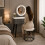 MN Furniture LED Touch Mirror Dressing Table Marble Stool Grey 2