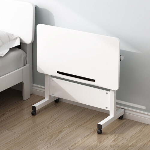Living And Home 60x40cm White Tiltable Mobile Overbed Laptop Table, 65-87cm Adjustable Height 2