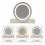 MN Furniture LED Touch Mirror Dressing Table Marble Stool Beige 5