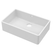 795mm - Fireclay Single Bowl Butler Kitchen Sink - with Overflow & No Tap Hole