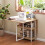 Homcom (Yellow) HOMCOM Folding Dining Table, Drop Leaf Table w/ Open Compartments 8