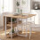 Homcom (Yellow) HOMCOM Folding Dining Table, Drop Leaf Table w/ Open Compartments 9