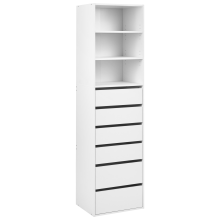6 Drawer Open Wardrobe HAMILTON White