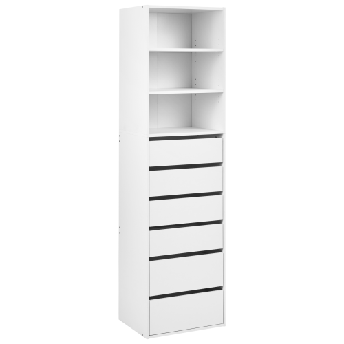 Beliani 6 Drawer Open Wardrobe HAMILTON White