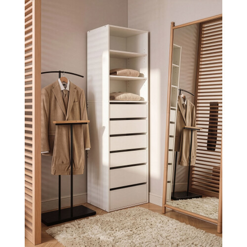 Beliani 6 Drawer Open Wardrobe HAMILTON White 1