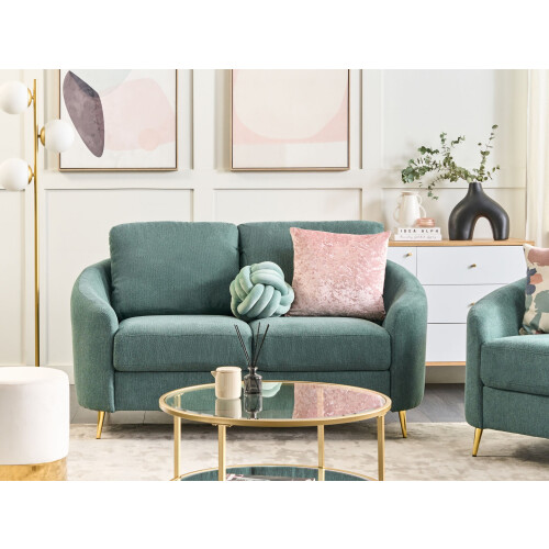 Beliani Sofa 2 Seater TROSA Fabric Green 1