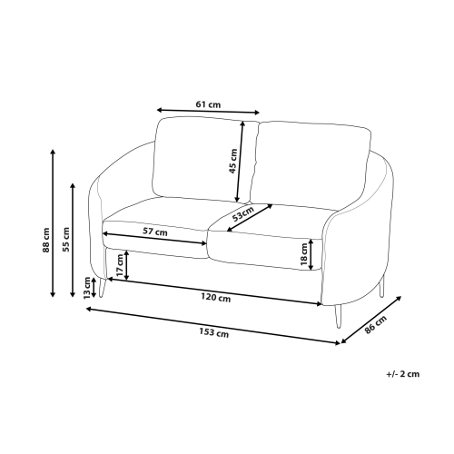 Beliani Sofa 2 Seater TROSA Fabric Green 2