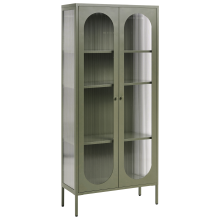 Glass Display Cabinet FOXTON 80 cm Metal Green