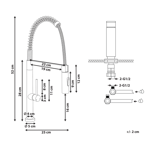 Beliani Kitchen Spring Coil Tap ATCAMA Gold 2