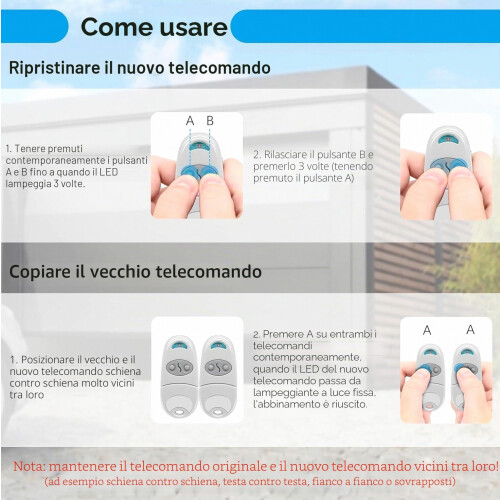 (3pcs) Universal Gate Remote Control, 3 Pack, 2 Channel, 433.92 MHz, with 3 Extra Batteries 2