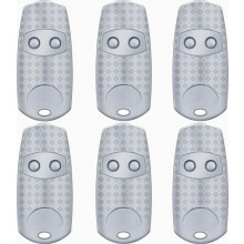 (Diamond pattern - 6pcs) Autotallin oven kauko-ohjaimen avaimenperä TOP 432NA/432EE/432EV/432M -autotallin oven avaimenperälle, harmaa