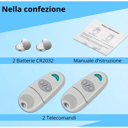 (2pcs) Universal Gate Remote Control, 3 Pack, 2 Channel, 433.92 MHz, with 3 Extra Batteries 1