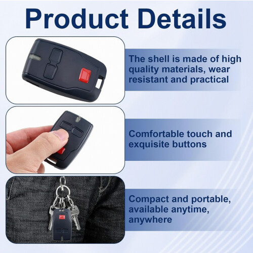 (Two-button - 2pcs) Garage Door Remote Control for 2B RCB, 2, Kleio, Ghibli Compatible Replacement Remote 2