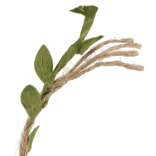 33 Ft Burlap Leaf Ribbon - 4 Rolls of Natural Jute Twine with Leaves for Wedding, Party, Garden Decor