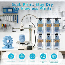 Filament Storage Box- 1 Pc 4L 3D Printer Container with Hygrometer, Airtight Dry Box, Waterproof, Dustproof, Desiccant