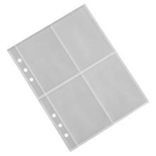 Clear Photocard Sleeves for 6 Ring A5 Binder, 4 Pocket Photo Pages, Photo Sheet Protector for Photos, Trading Cards