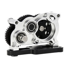 Rc Car Gearbox with Slipper Pad for 1/10 Capra SCX10II III AR45 LCG Rc Crawler Car Upgrade Parts Black+Silver