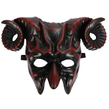 Duivel Geit Gehoornd Masker - Volwassen Half Gezicht Maskerade Masker voor Halloween Cosplay, Rood