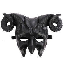 Duivel Geit Gehoornd Masker - Volwassen Half Gezicht Maskerade Masker voor Halloween Cosplay, Zwart
