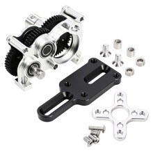 Rc Car Gearbox with Slipper Pad for 1/10 Capra SCX10II III AR45 LCG Rc Crawler Car Upgrade Parts Black+Silver