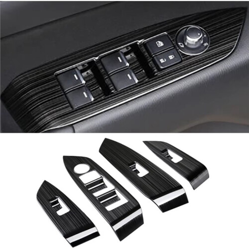 4PCS Titanium Window  Panel Cover Tirm for  CX-5 CX5 2017 2018 Car Accessories