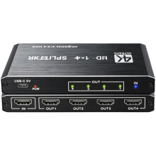 -Kompatibler Splitter 1 Eingang 4 Ausgänge 4K HDCP1.4 3D 1080P HDTV/DVD/Stream Spiegelung auf 4 Bildschirme Gleichzeitig, Stecker und Spielen