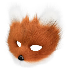 Conjunto de Cola de Gato y Lobo de Piel Sintética, Máscara de Peluche y Guantes para Fiestas de Halloween y Navidad para Mujeres, Color Negro
