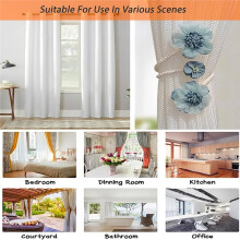 2-Pack Flower Curtain Tiebacks, Flexible Decorative Curtain Buckles, Window Drapery Holdbacks for Living Room Bedroom A