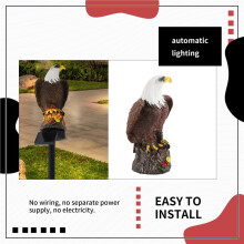 Solar Garden Light Resin Bald Figurine Skymning Dawn Solar Yard Light Djur Solar Stake Light Outdoor Dekorativt