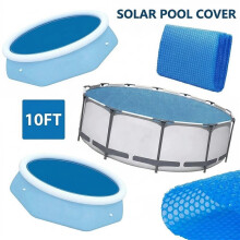 10FT Round Solar Pool Cover Inflatable Paddling Swimming Pool Cover