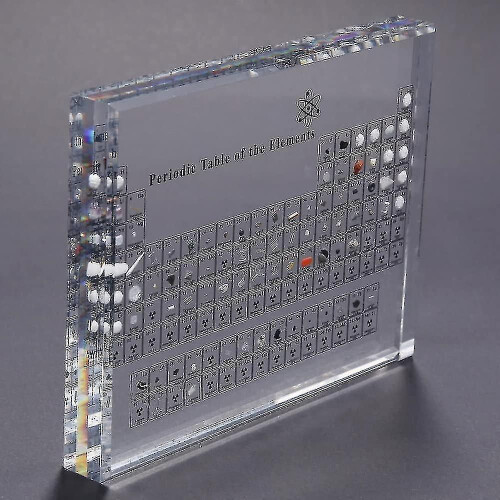 Acrylic Periodic Table with Real Elements, Science Display for Education