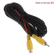 Câble d'extension vidéo RCA mâle-femelle pour caméra de recul de voiture, 6 mètres.